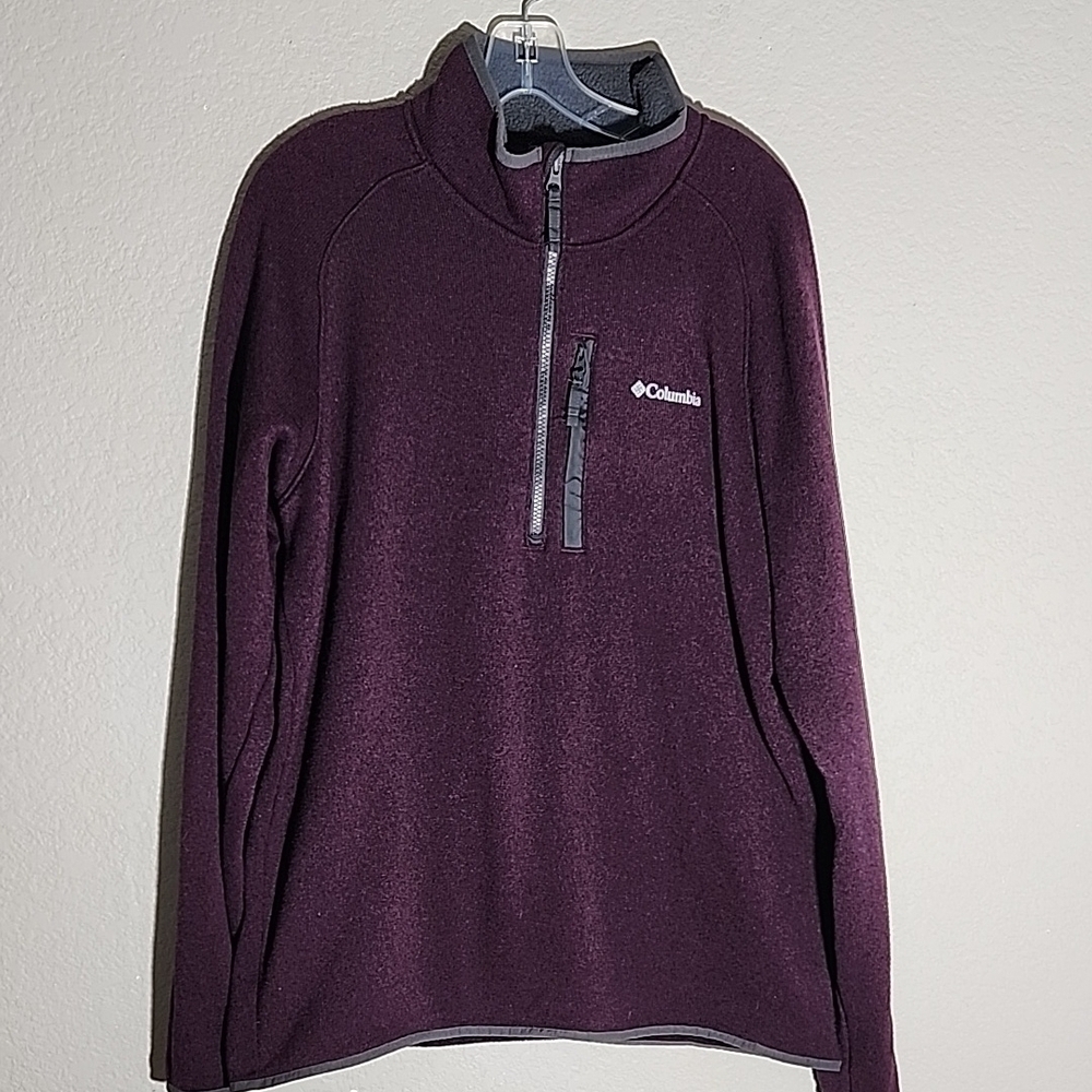 Columbia Sweater Womens Size XL Purple Pull Over Quarter Zip